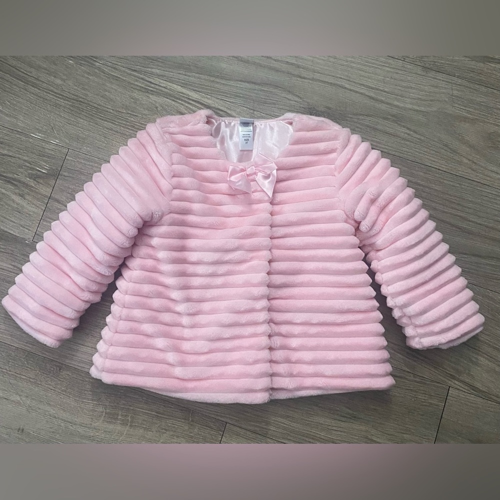 Little Me Pink Puffer Jacket with Bow